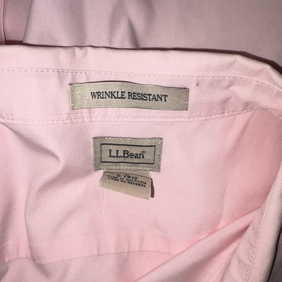 L.L Bean Wrinkle Resistant 3/4 Sleeve Pink Women’s Button Down Top Size L new - Picture 5 of 5